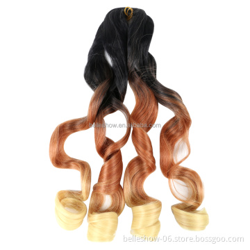 Hot sell  Synthetic deep hair bulk crochet curl  braids 150g spiral curly hair ombre color loose wave hair